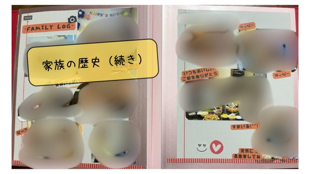手作り還暦アルバム(家族のページ続き)