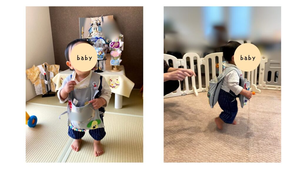 一升米は、前後に入れられるビブスを手作り