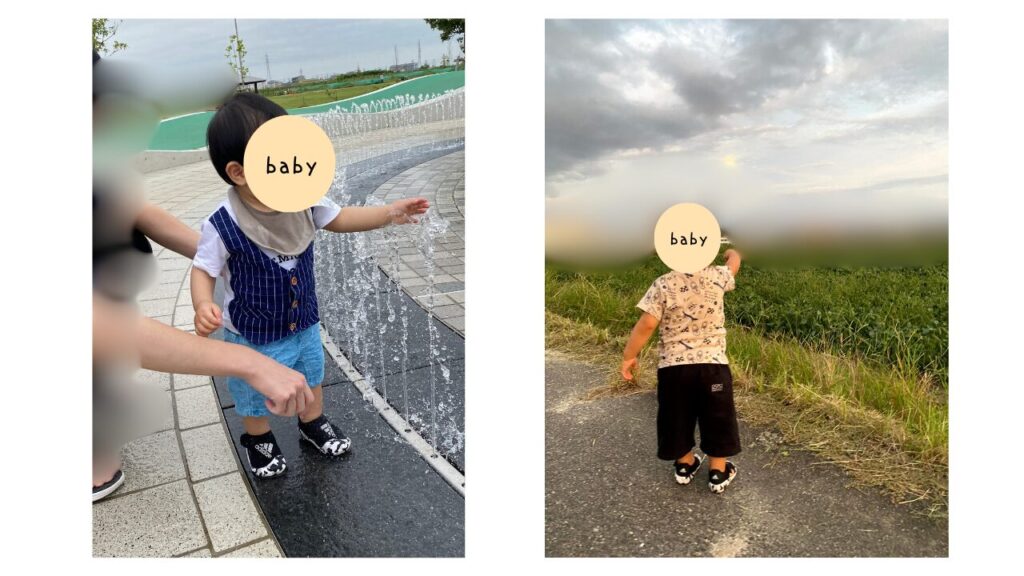 サンダルタイプなら水場でも遊べます